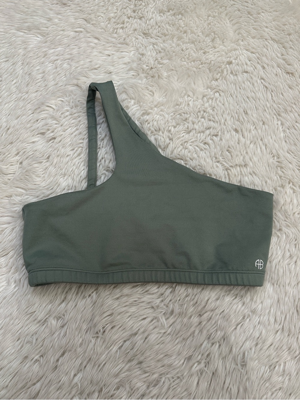 Anine Bing Sport One-Shoulder Asymmetrical Sports Top